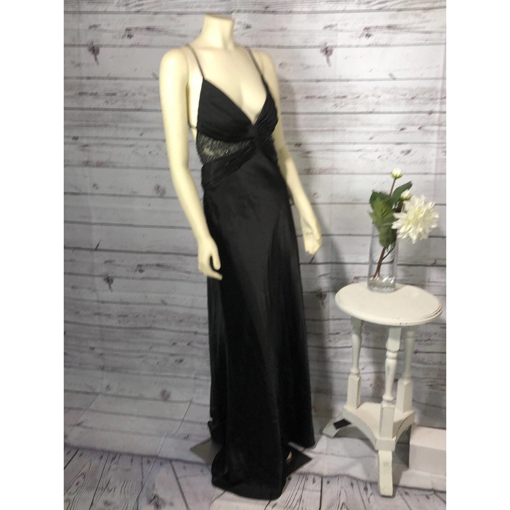 NIGHTWAY black prom dress with low crisscross back - Picture 6 of 12